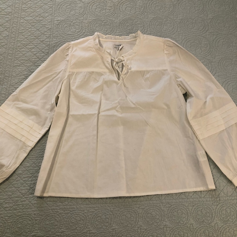 J Crew long sleeve peasant top. Size large.